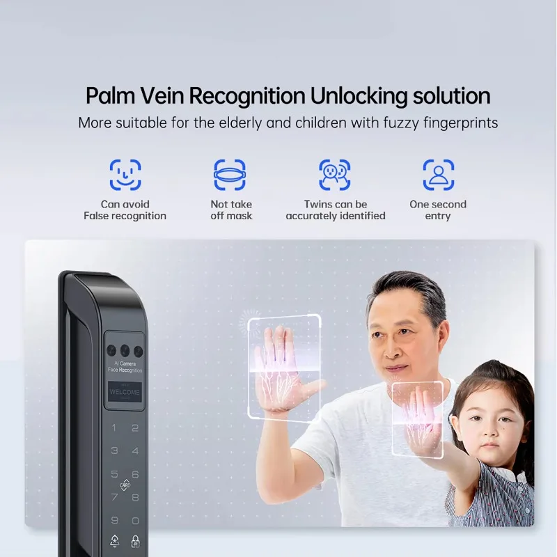 Keyless 6085 Mortise Electromagnetic Surface ID Card Metal Door Smart Lock