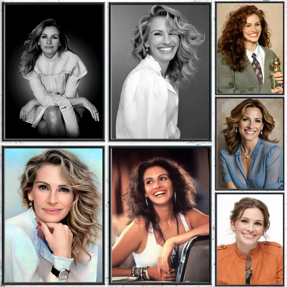 J-Julia R-Roberts اللوحة الخط HD قماش المشارك تجعد الحرة مقاوم للماء جميع الفضاء جدار ديكور #1