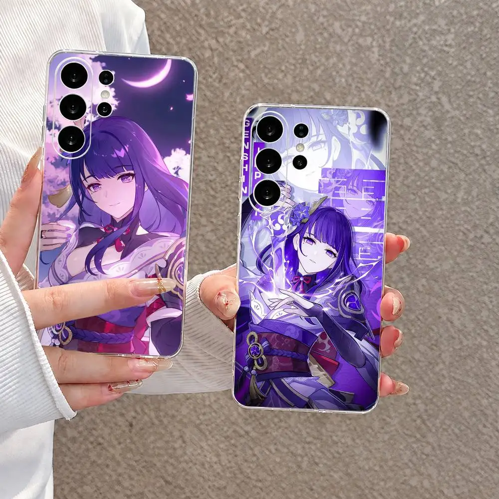 Raiden Shogun Genshin Impact gift Phone Case Transparent Silicone Soft For Samsung S25,S24,S21,S22,S23,S30,Ultra,S20,Plus,Fe