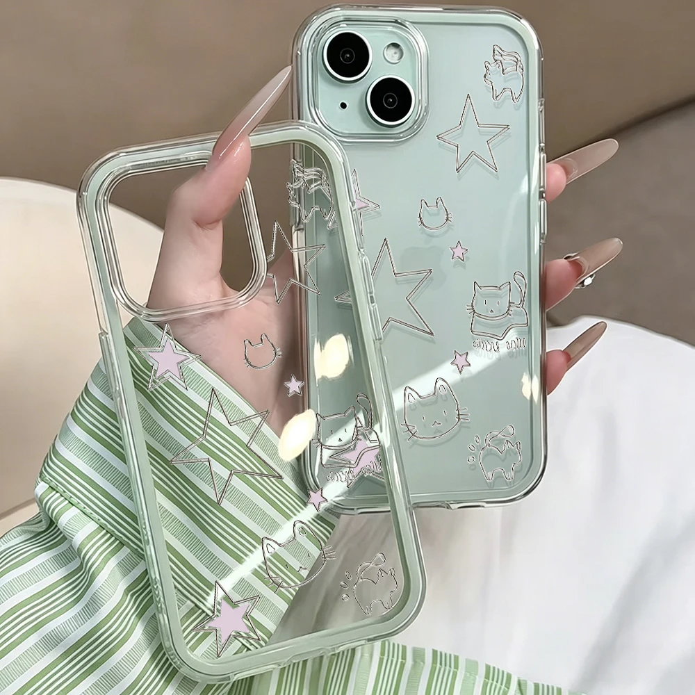 Niedliche Katzen-Handyhülle mit einfachen Linien für Samsung Galaxy S26 Ultra S25 S24 edge s22 s23 Plus FE A57 A54 A55 A16 A35 A36 A37 5G Cover – Detail 5