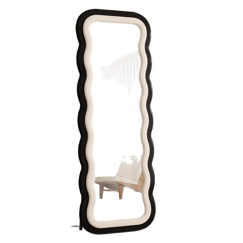 

Leather full-length mirror household full-length mirror double-layer color matching bedroom living room floor