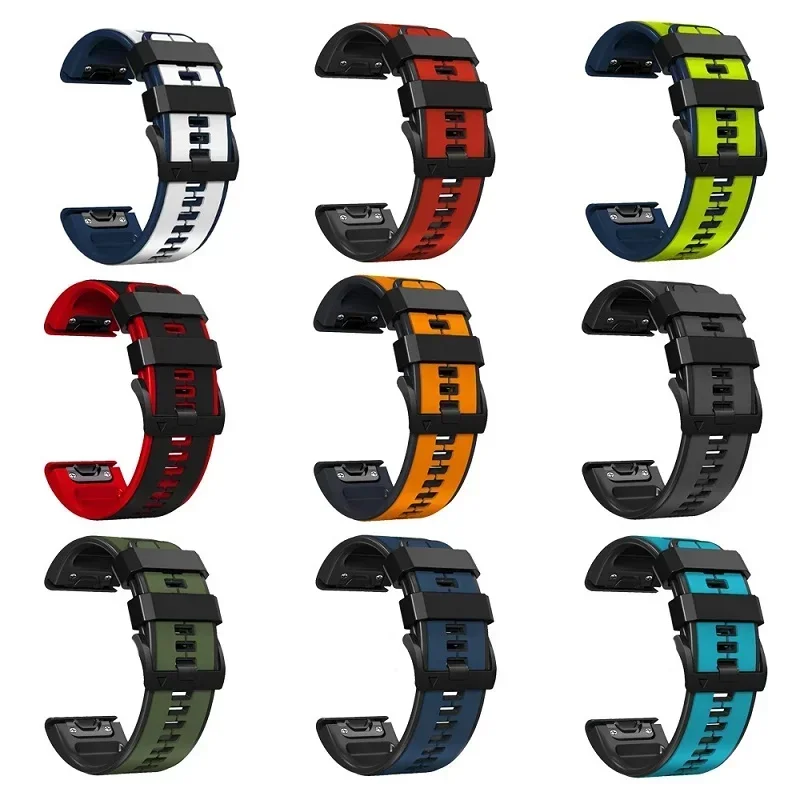 26mm 22mm For Garmin Fenix 7X 7 Pro 6 6X Pro 5X 5 Plus Sapphire Solar Watch Strap Bracelet Quick Release Silicone Band Wristband