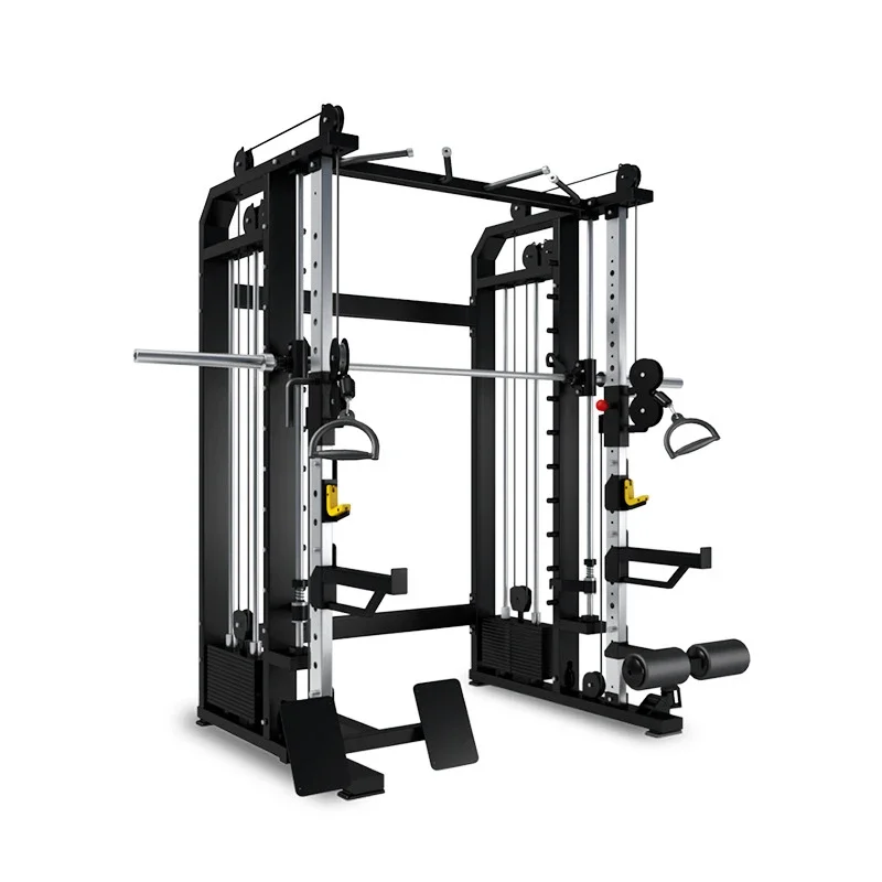 2026 Multifunctional Squat Rack Smith Machine Integrated Cable Crossover Unit