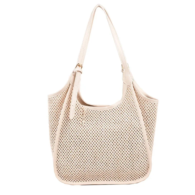 Bolso de hombro bohemio con diseño hueco para mujer, bolso de mano de gran capacidad con hebilla magnética para axila, 2023