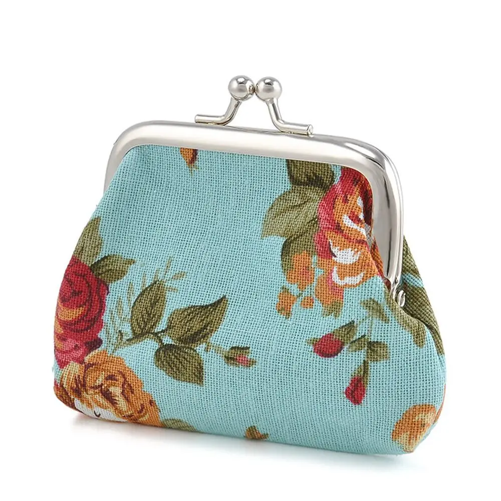 

Floral Gift Hasp Retro Vintage Flower Credit Card Holder Small Wallet Clutch Bag Coin Purse