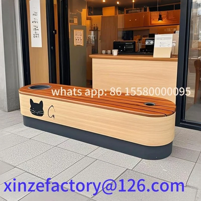 Customizable Outdoor Stainless Steel Flower Box Seat Combination Bench Garden Park Leisure Bench