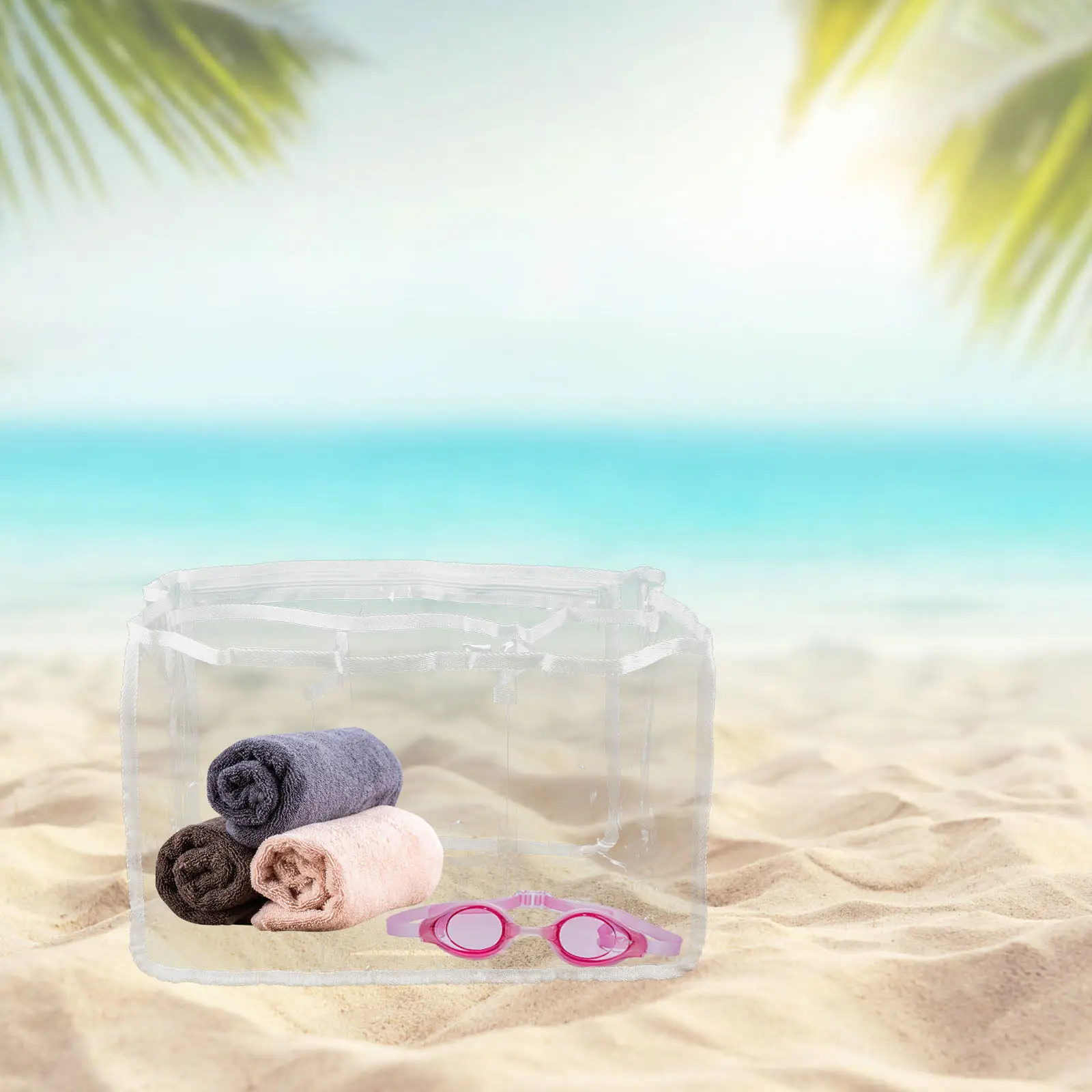 

Прозрачная пляжная сумка-тоут большой вместимости, портативная многоразовая пластиковая сумка для хранения, многофункциональный органайзер для путешествий, активного отдыха и бассейна для женщин