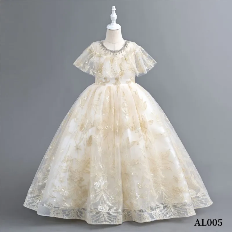 High-end model catwalk long dress children's dress girl princess dress