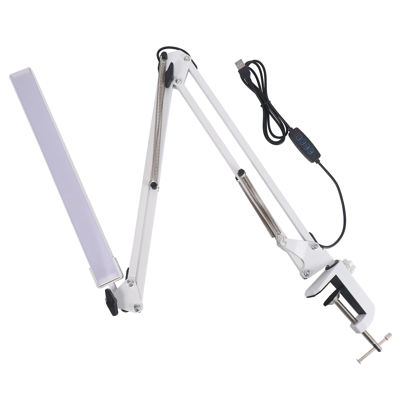 BAAG-LED Desk Lamp With Clamp, 10W Swing Arm Desk Lamp, 3 Lighting Modes, Adjustable Table Lamp For Study, Drawing,Office