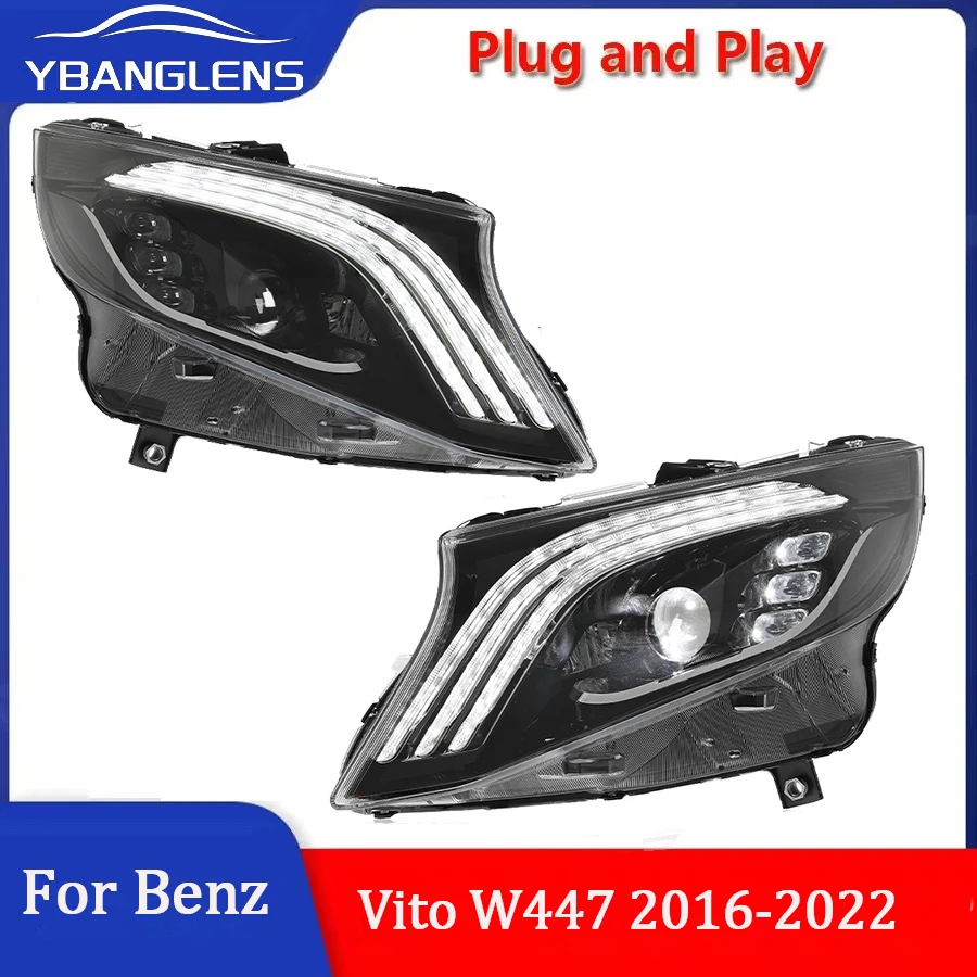 Car Styling E9 Head Lamp for Benz Vito Headlights 2016-2022 W447 LED Headlight LED DRL Projector Lens Dynamic Auto Accessories