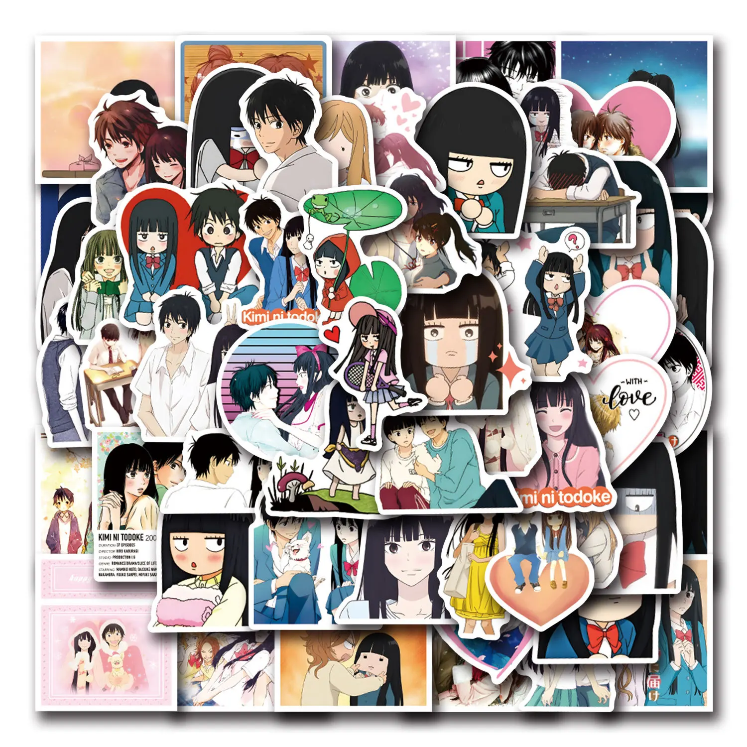 10/55PCS Kimi ni Todoke Anime Adesivo Cartoon Carino Doodle Giocattoli per bambini Decorazione regalo Diario Skateboard Scrapbook Decal