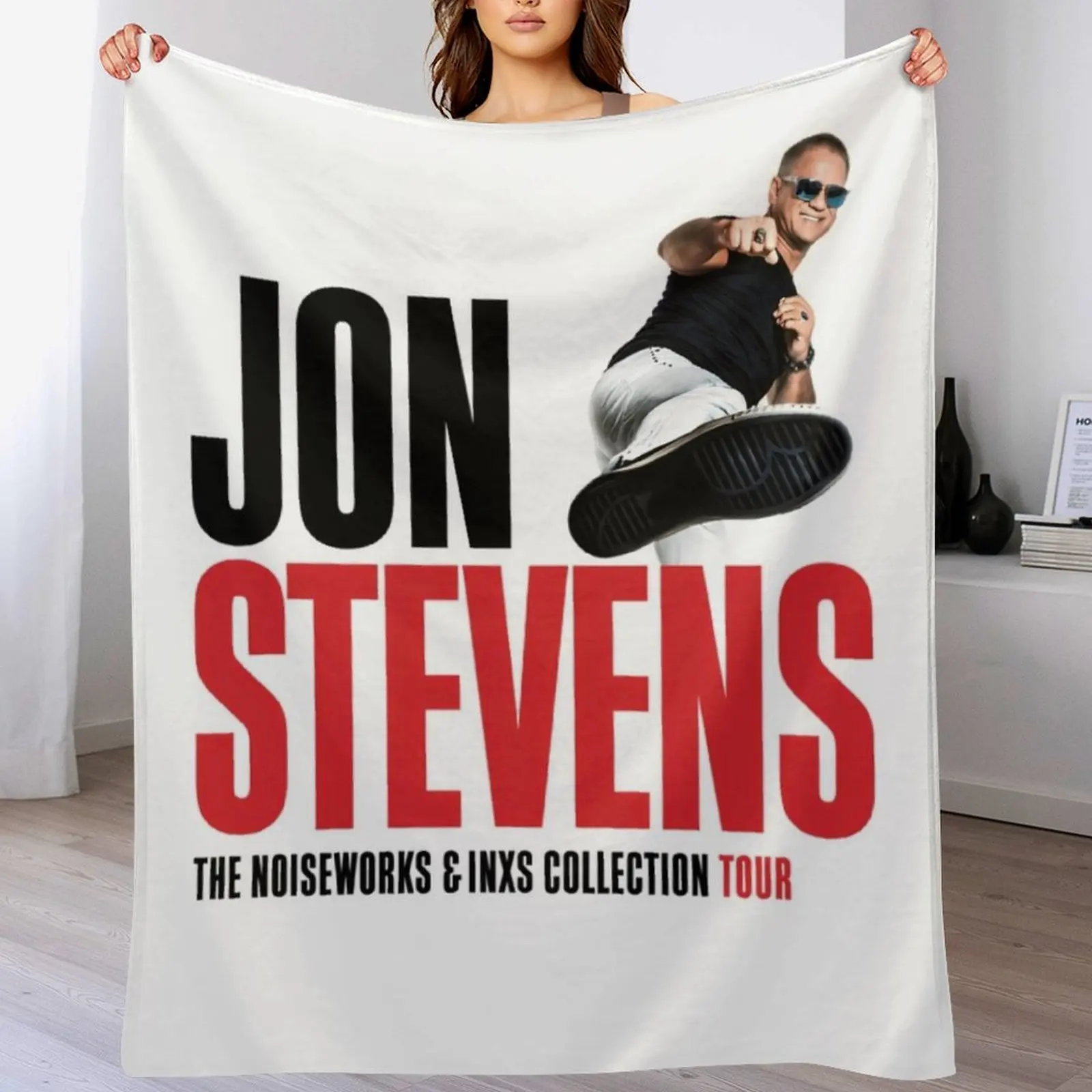 Jon Stevens - The Noiseworks And INXS Collection Tour Throw Blanket Custom Bed Picnic Warm Blankets