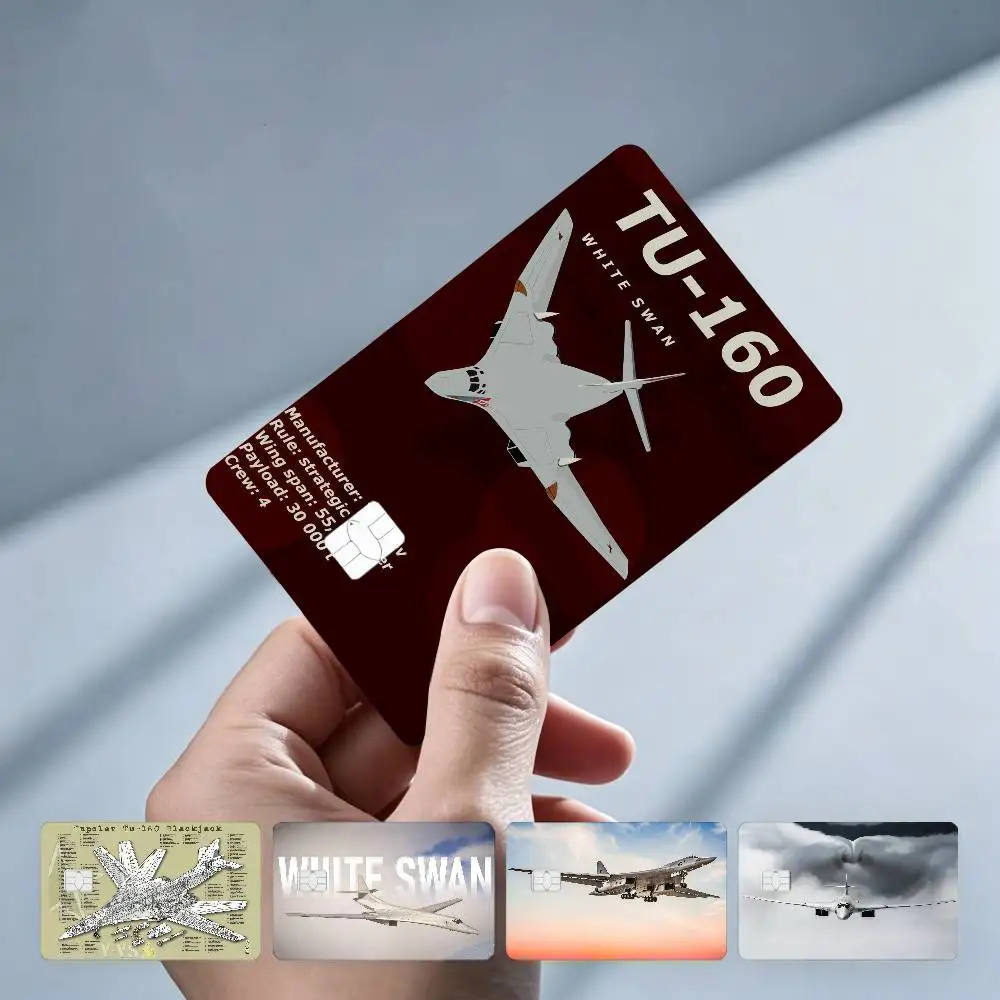 White Swan Blackjack Tupolev Tu-160 ¡Paquete de 4! Adhesivo para tarjeta bancaria (tarjeta de débito) resistente a la decoloración, al desgaste y a los arañazos