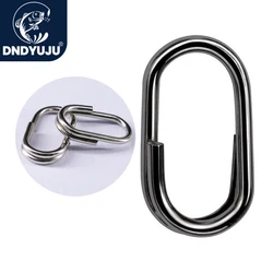 DNDYUJU 20/50X Fishing Oval Lure Circle Pike Stainless Steel Rolling Swivel Oval Split Rings Fishing Accessories Connector Pin