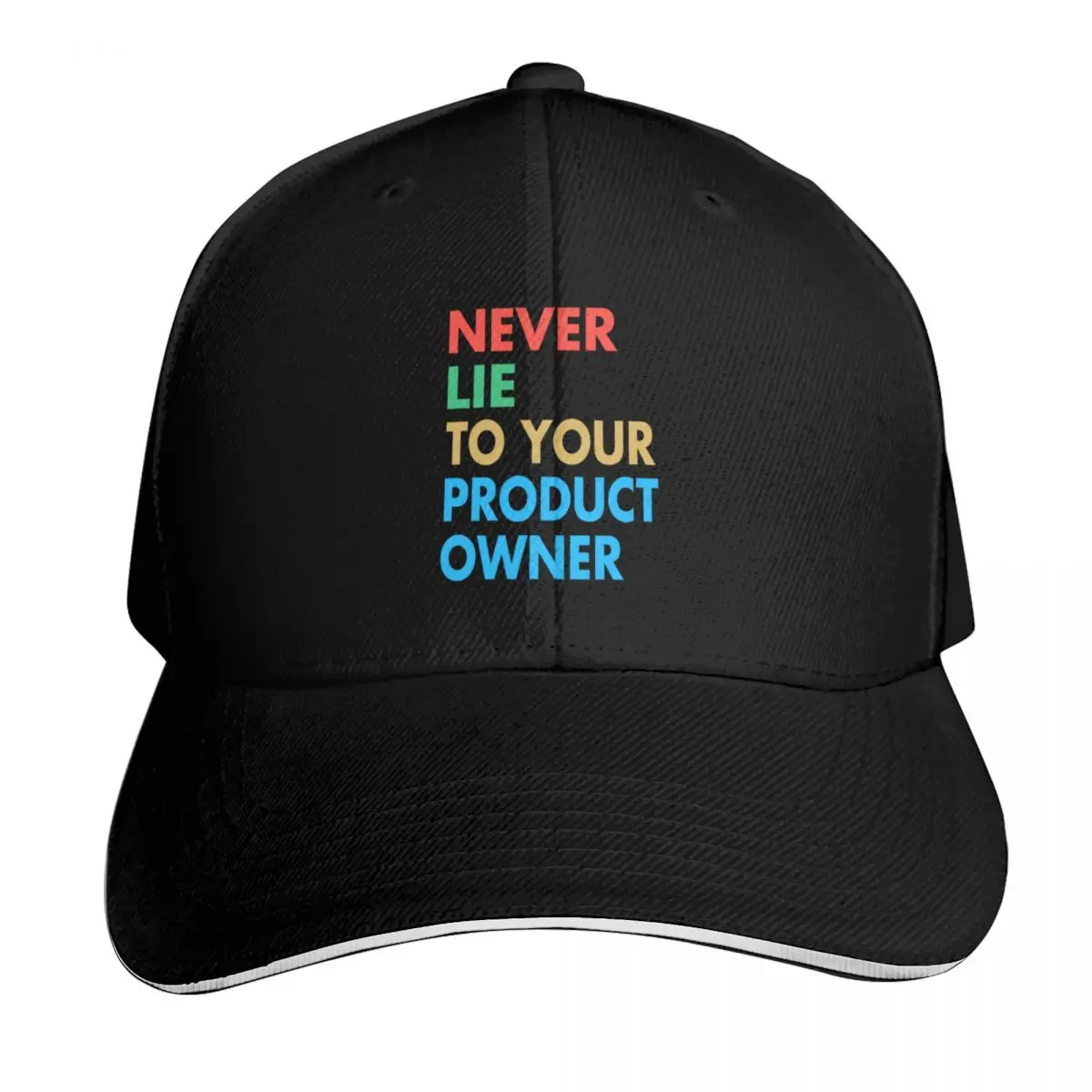 NEVER LIE TO YOUR PRODUCT OWNER, Funny Product Owner Gift Baseball Cap Men Women Casual Summer Sport Sun Cap