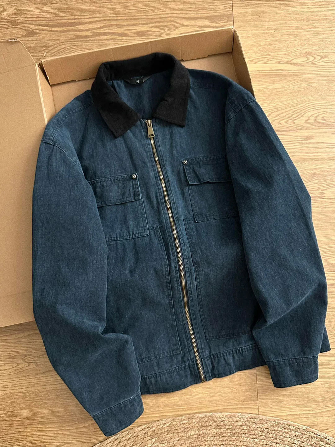 

Мужская рабочая куртка Waed Workwear: винтажная джинсовая куртка-бомбер с американским воротником, плотный деним, осенняя коллекция, повседневный свободный крой