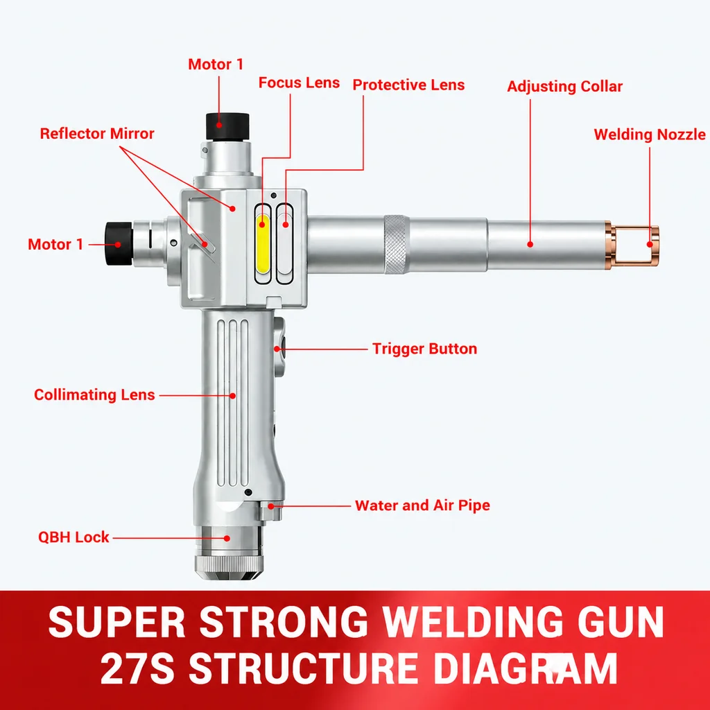 CQWY SUP27S Energy Storage Laser Welding Head Accessories M22 Nozzle 30*3 Protective Windows D30F150 Focusing Lens Sealing Ring
