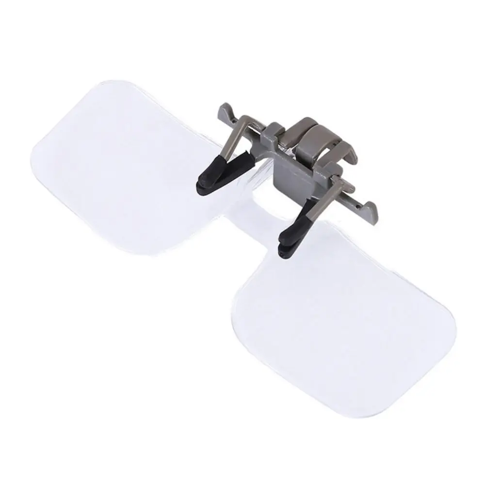 2X Magnification Head-mounted Magnifier Detachable HD Clip on Eyeglass Loupe Acrylic Optical Lens Multifunctional