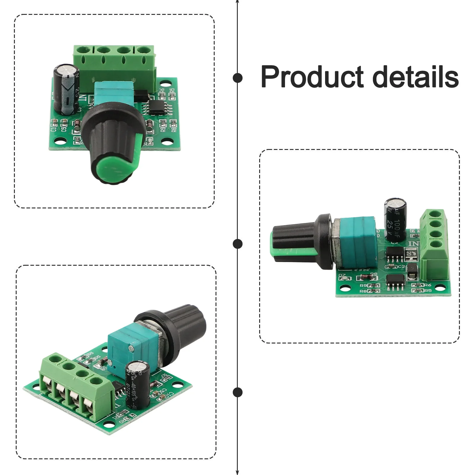 Motor Speed Regulator Low Voltage Speed Regulator Continuous Current Protection Efficient Speed Control Adjustable Duty Cycle