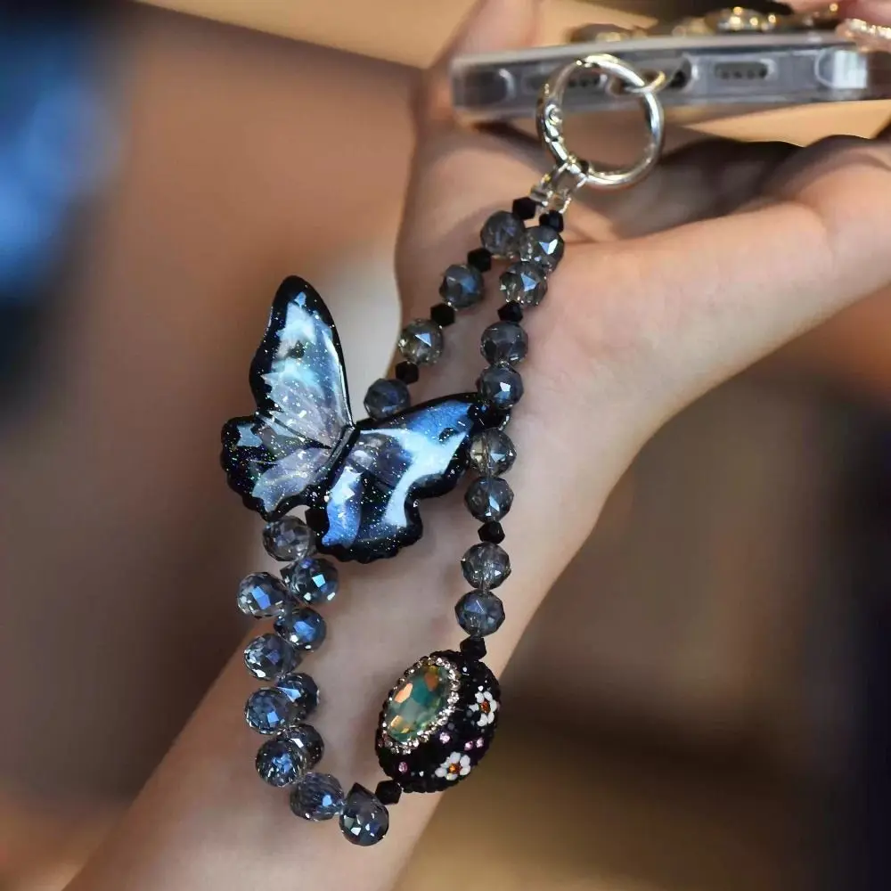 

3D Butterfly Design Mobile Phone Chain Anti-Loss Korean Style Phone Lanyard Phone Accessory Anti-Theft Phone Wrist Strap
