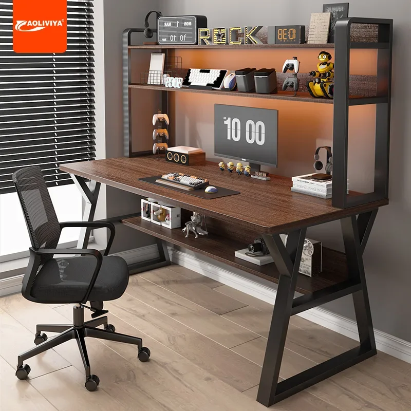 

Aoliviya Computer Desk Desktop Desk Home Desk Bookshelf Integrated Student Study Table Simple Bedroom