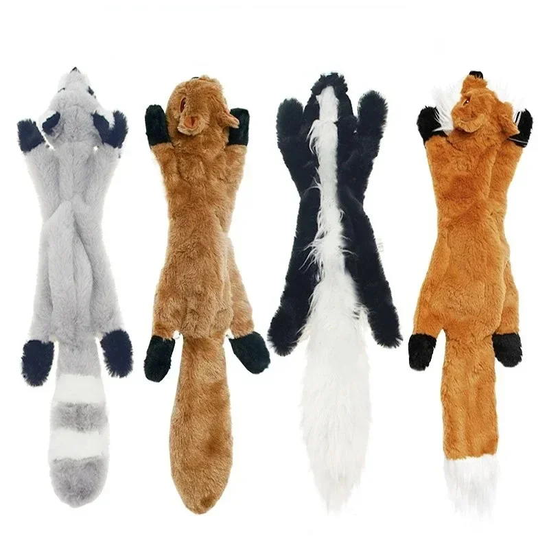 

Funny Plush Dog Squeaky Toys Cute Animal Fox Lion Rabbit Shape Small Large Dogs Interactive Chew Toy Pet Accessories