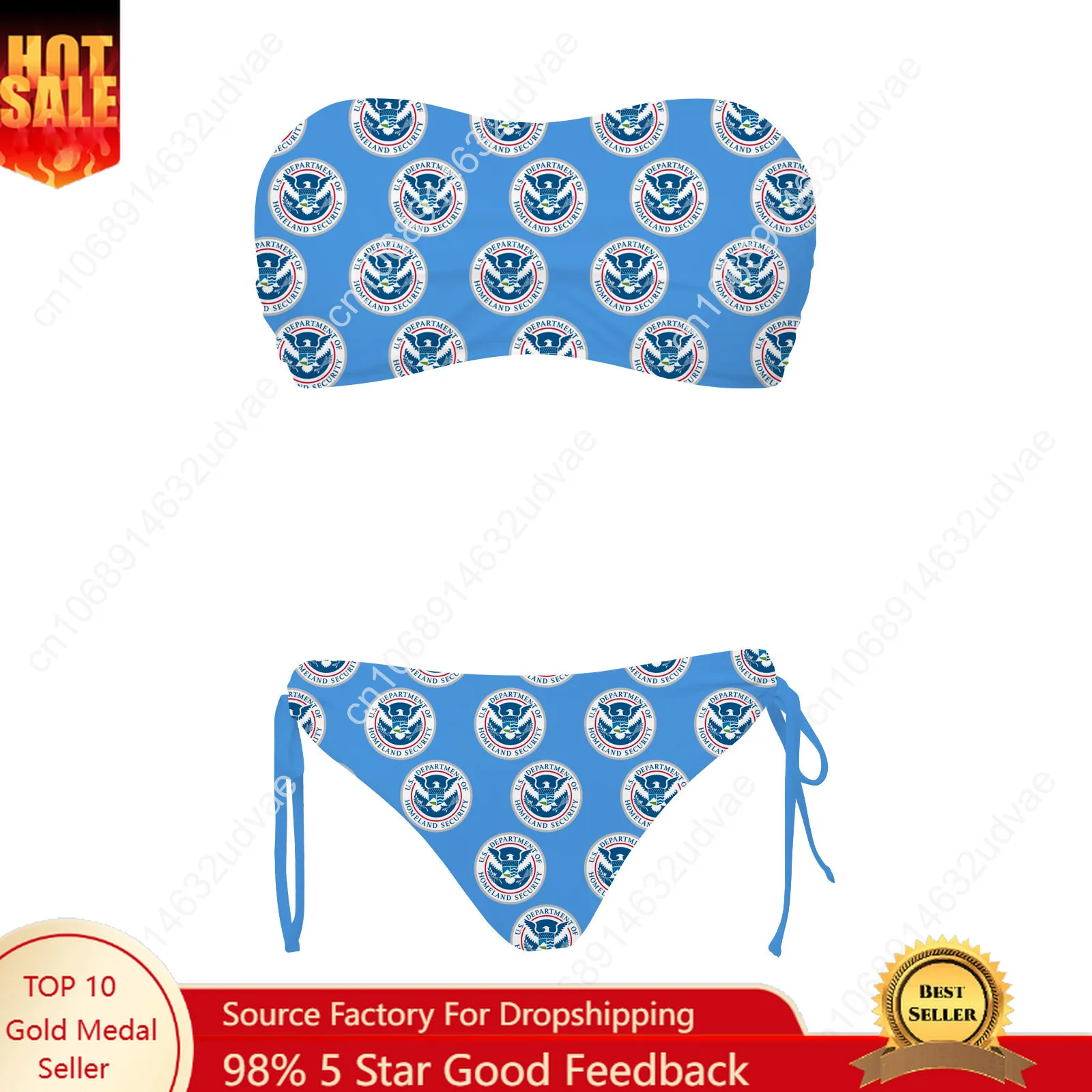 

Homeland Security Investigations Swimsuit Womens Drawstring Two Piece Set Bathing Personalized Swimwear Customize Beachwear