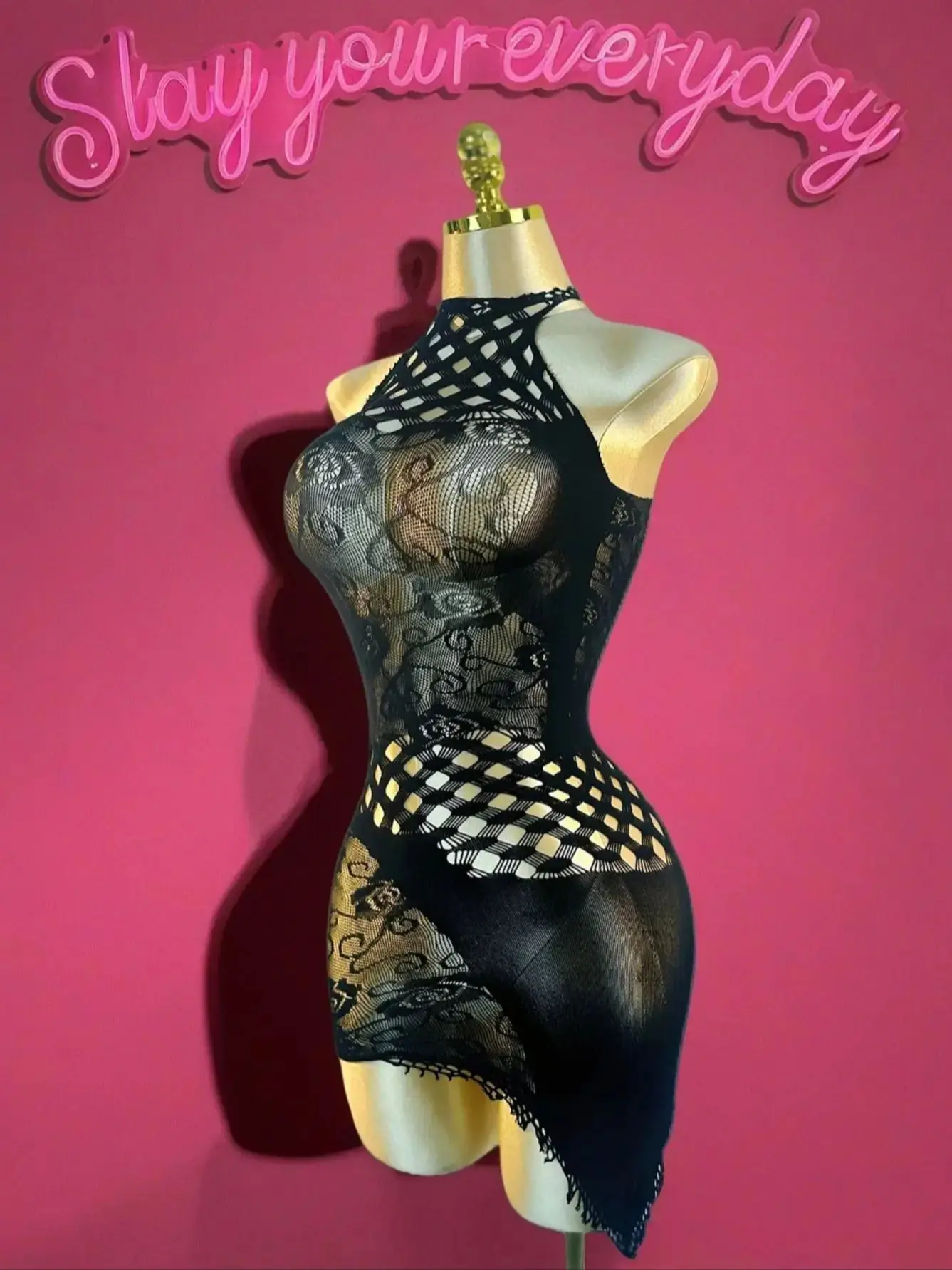 1PC Vrouwen Sexy Lingerie Bodycon Jurk Sexy Visnet Cover Up Elke Accessoires Hol Bodycon Jurk K298 - afbeelding 2