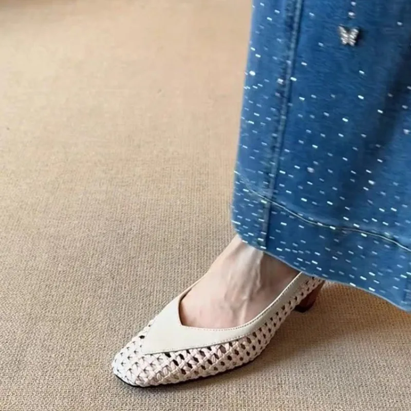 المرأة صنادل مماشي للموضة صيف جديد بلازا رئيس ضوء فارغة تنفس عالية الكعب حذا فردي للسيدات منصة انزلاق أحذية نسائية