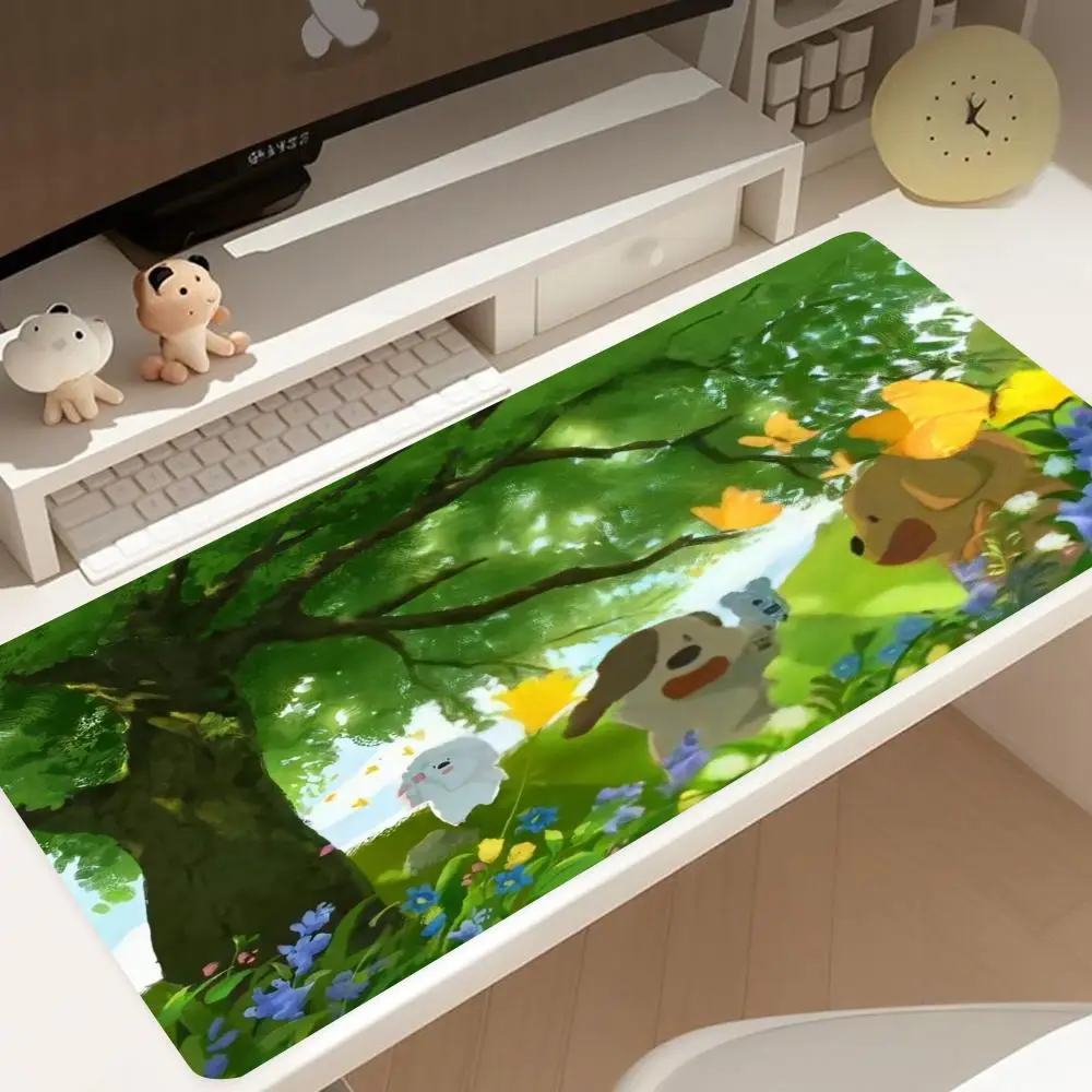 

Успокаивающий зеленый коврик для мыши с исцеляющим принтом — нескользящее резиновое дно, моющийся, идеально подходит для работы, игровых и офисных столов