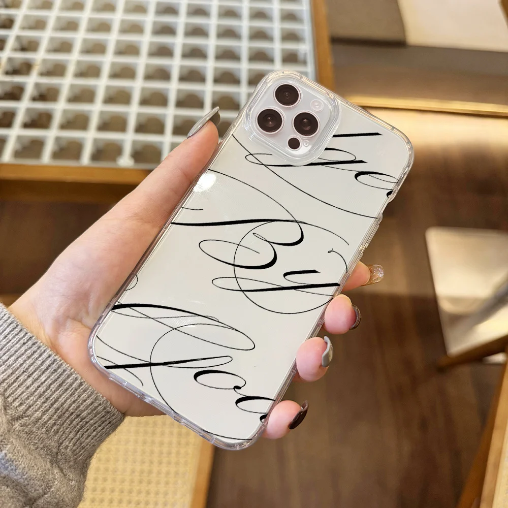 

Stylish Elegant Handwritten Font phone case for Iphone 17, air 16, 11, 15, 14, 13, And 12 Pro Max Plu back cover