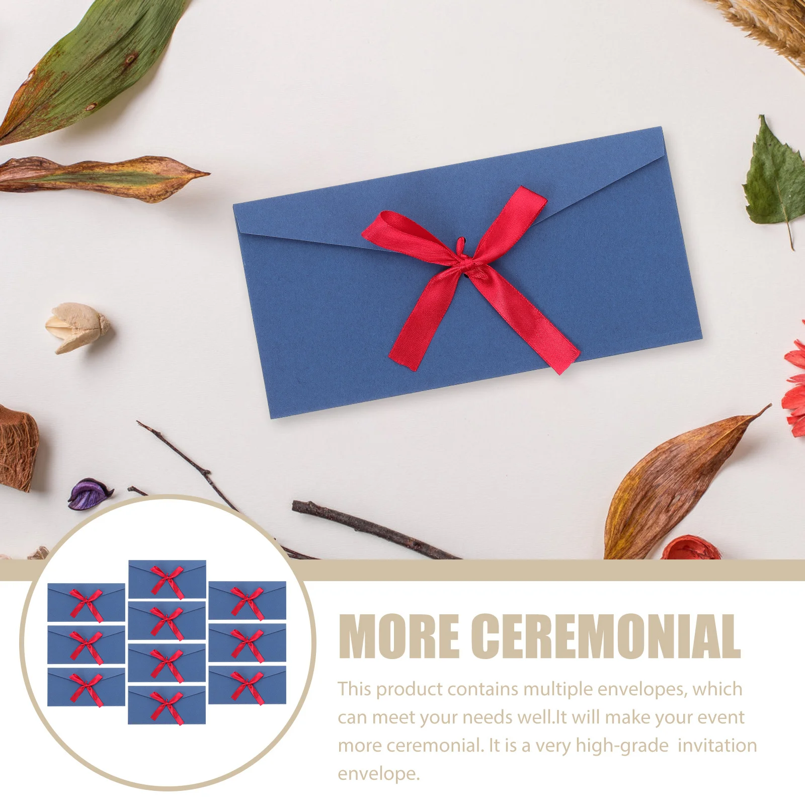 

10Pcs Kraft Letter Envelope Bowknot Closure Elegant Gift Card Envelopes for Invitation Cards Cover Holiday Festival Greeting