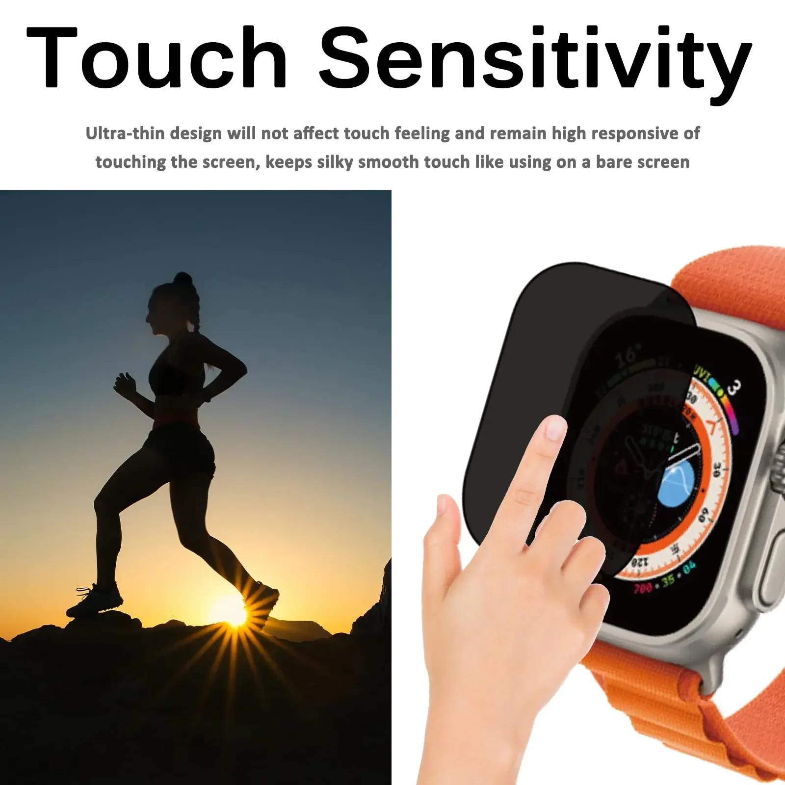 Película protectora de pantalla para Apple Watch, Protector de pantalla de vidrio Ultra templado antiarañazos para privacidad, accesorios para IWatch Ultra, 49mm