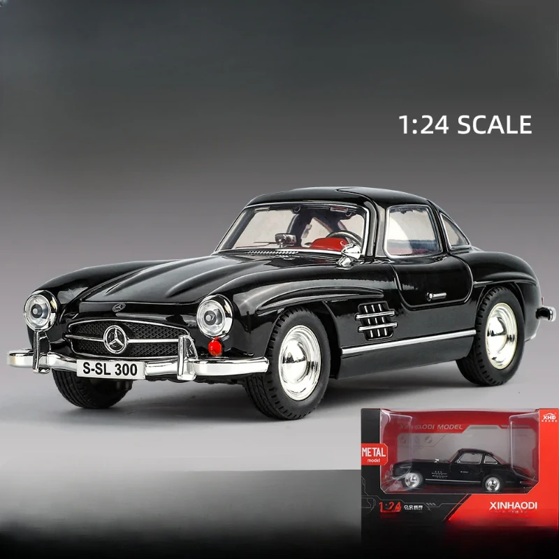 1: 24 Mercedes Benz Classic Car 300SL CAR Simulation Sports Car Model Sound and Light Power Toy Model Children's Gift