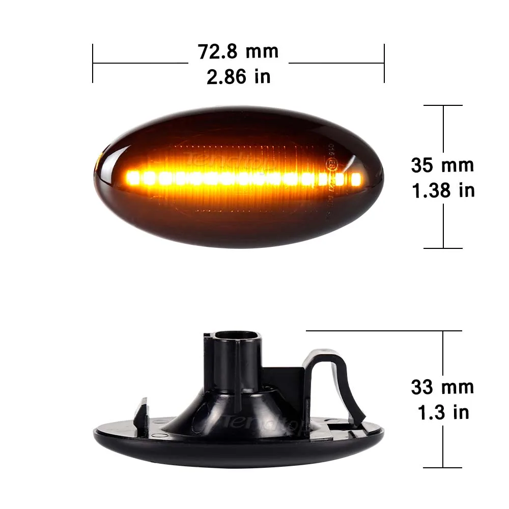 Amber Sequential LED Side Marker Turn Signal Lights Dynamic Blinker Lamp For Subaru Forester 2008-2019 Impreza WRX STI