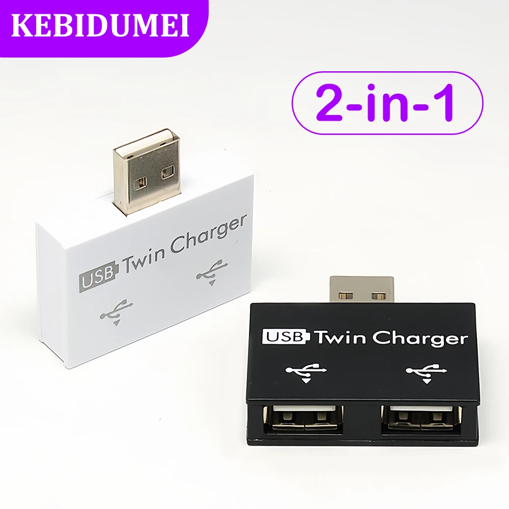 2-in-1 USB HUB 1 to 2 USB 2.0 Splitter Dual USB HUB for Charge USB Adapter for Huawei Xiaomi Macbook Computer Accessories