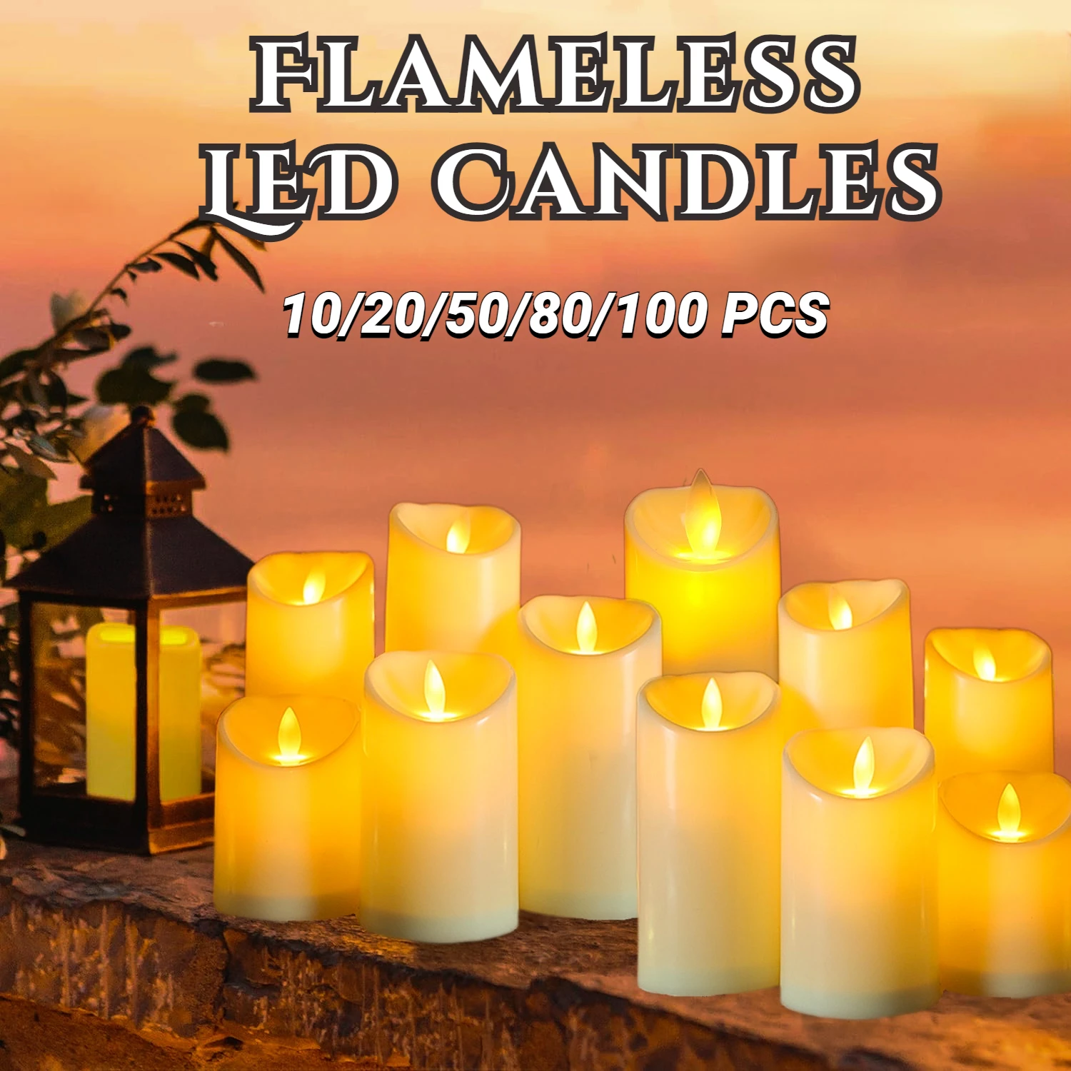 150-10Pcs Wedding Decor Candles LED Flickering Flameless Candles Concert Atmosphere Candle Energy Saving Candle for Yoga