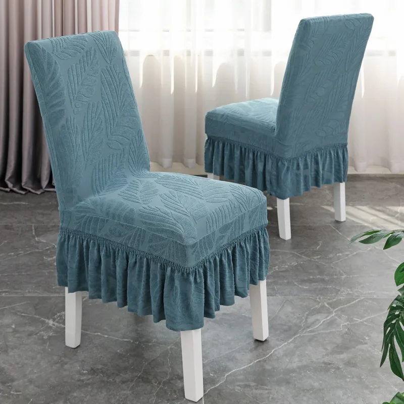 Elastic Skirt Chair Cover Integrated Chair Cover Thickened Anti Slip Chair Cover Dustproof Comfortable Restaurant Decorations