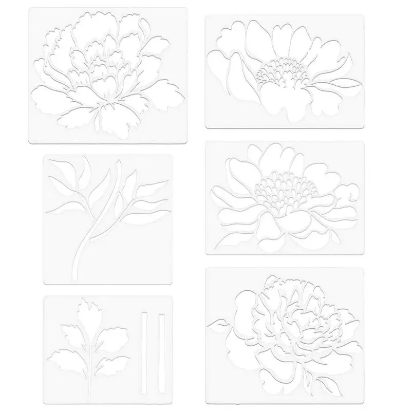 

Wall Stencils For Painting 6 Pieces Floral Wall Stencil Painting Template Innovative Flower Garden Stencil Flower Templates For