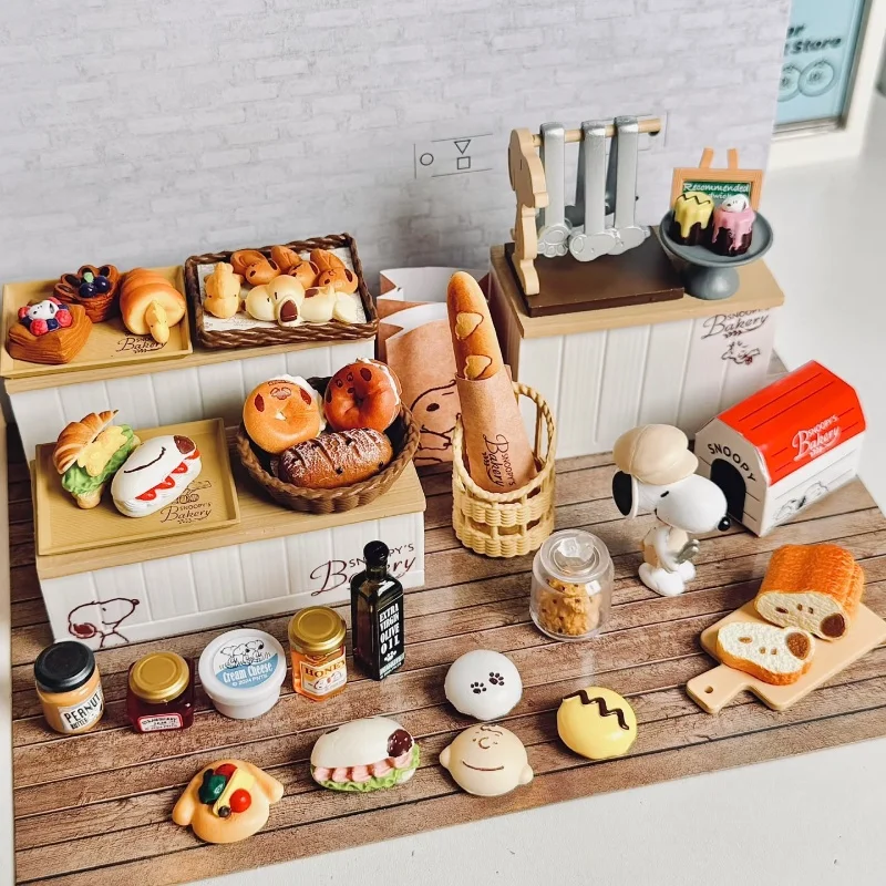 

Genuine Re-Ment Stock Snoopy Bakery Snoopy Roastery Mini Mini Miniature Scene Box Egg Tabletop Decoration Blind Box Display Gift