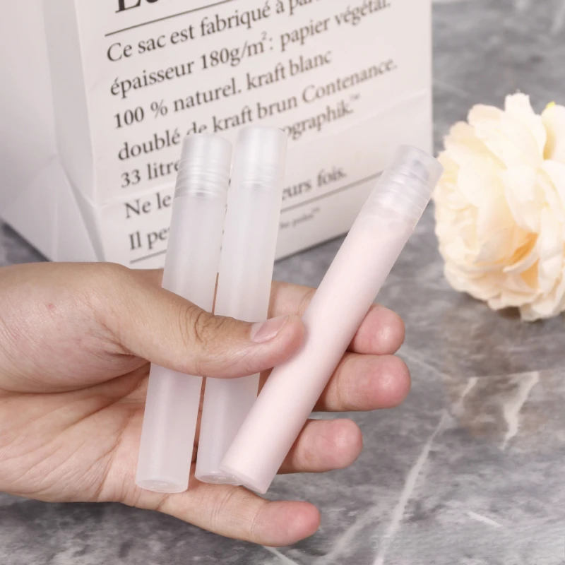 3-10 SZTUK Puste Buteleczki na Perfumy z Kulką Rolującą Przenośne Matowe Plastikowe Butelki Wielokrotnego Użytku na Olejki Eteryczne Przezroczyste Pojemniki Podróżne