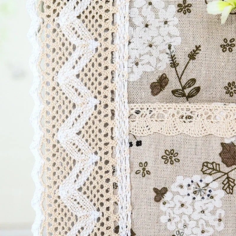 55x120cm Cotton Linen Refrigerator Covers Dust Covers Refrigerator Cloth Protection Dustproof Lace Washing Machine Cover Towel