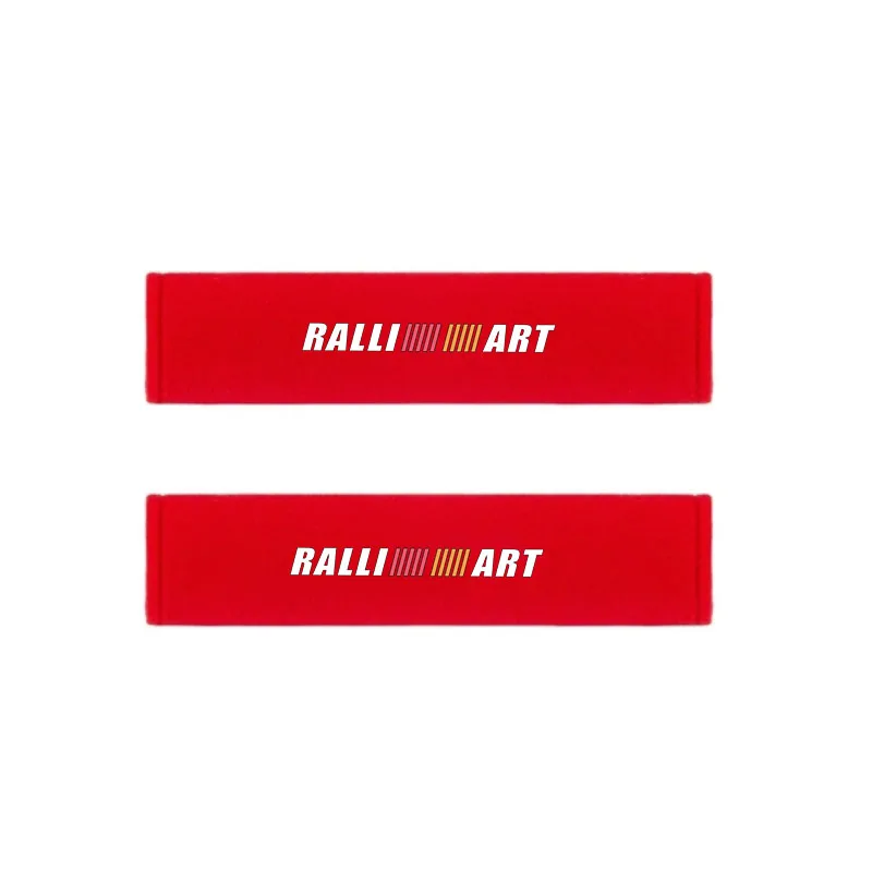 2Pcs for RALLIART Car Leather Seat Belt Shoulder Covers Interior Safety Belt Protective Pad Auto Accessories