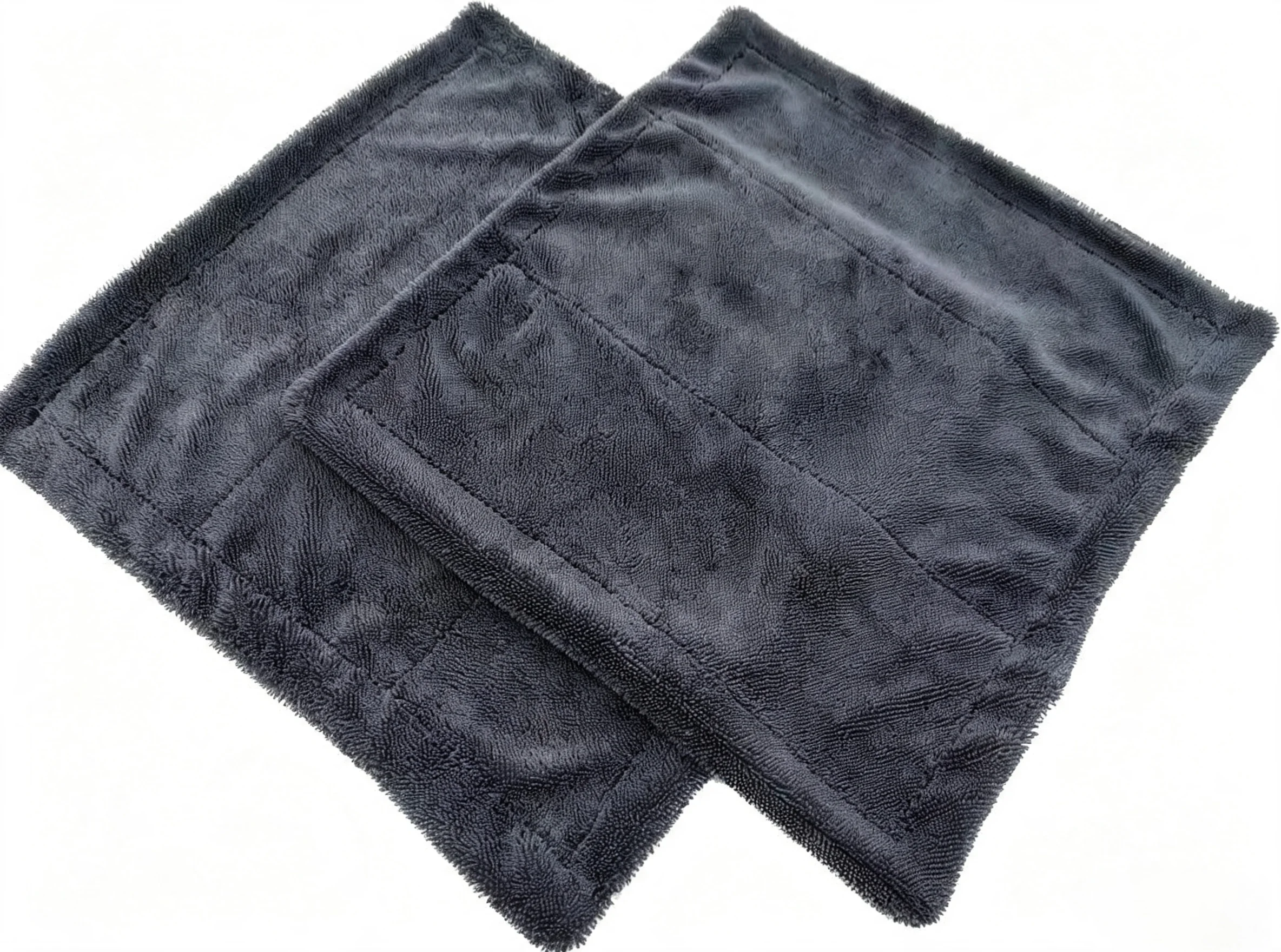 Dark Grey Twist Loop Microfiber Car Towel Thick Fluff Lint Free Super Absorbent Auto Bike Detailing Washing Drying Cloth