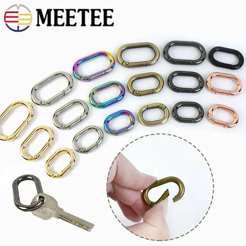 5/10Pc 13-40mm Ovale Primavera Fibbia In Metallo O Ring Apribile Clip Fibbie Borsa Cinghia Collegare Anelli Gancio Catena Del Cane chiusura a scatto