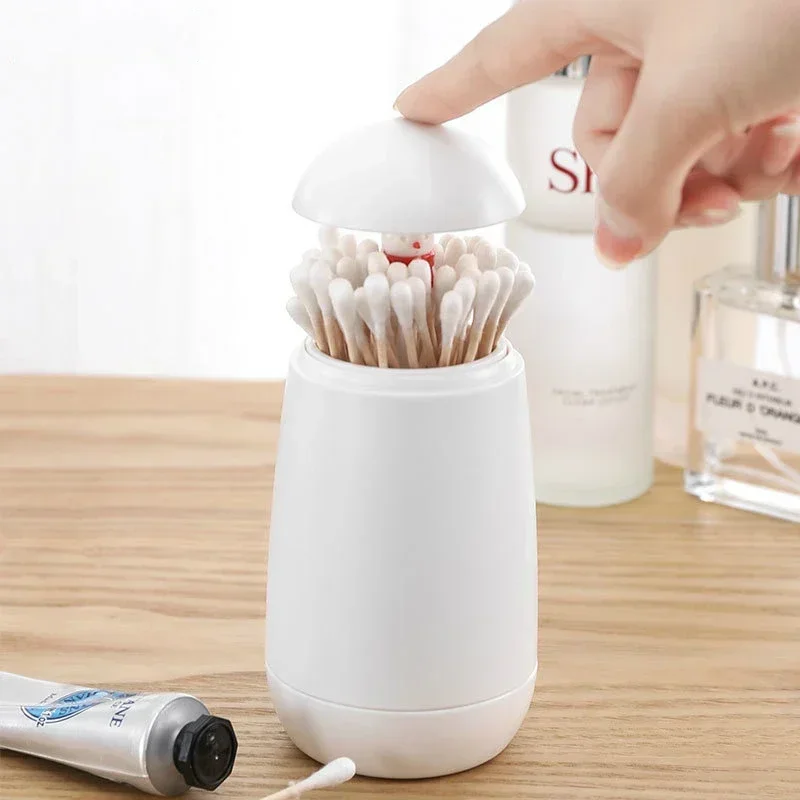 Press Type Automatic Lifting Toothpick Box Personality Creative Dustproof Cotton Swab Bud Holder Dispenser Organizer Storage Box