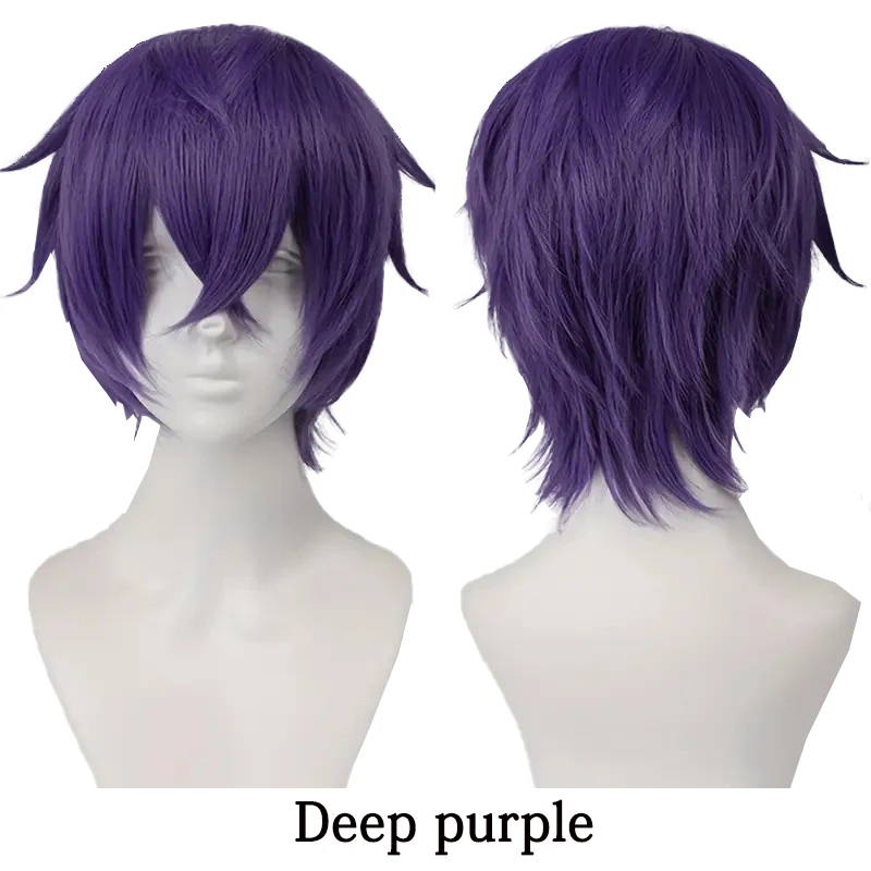 Unisex Short Spiky Cosplay Wig Heat Resistant Synthetic Anime Wig Fluffy Layered Universal Hair For Daily Wear Halloween Party