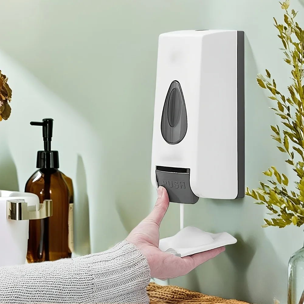 Manual Water Drop Viewing Window Wall Mounted Soap Dispenser Press Type Hand Detachable Soap Bottle Kitchen Bathroom Accessories
