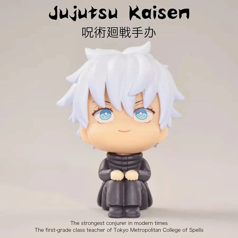 Figura de Anime Jujutsu Kaisen Gojo Satoru sentado Nanami Kento, modelo de muñecas, juguete de regalo, Material de PVC en caja, versión Q, 10CM