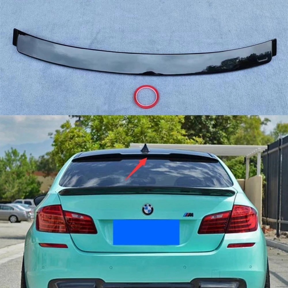 Unpainted color+Black For BMW F10 5 Series Spoiler 528i 535i 550i 2011-2017 ABS Plastic Primer Color Rear Window Roof Spoiler